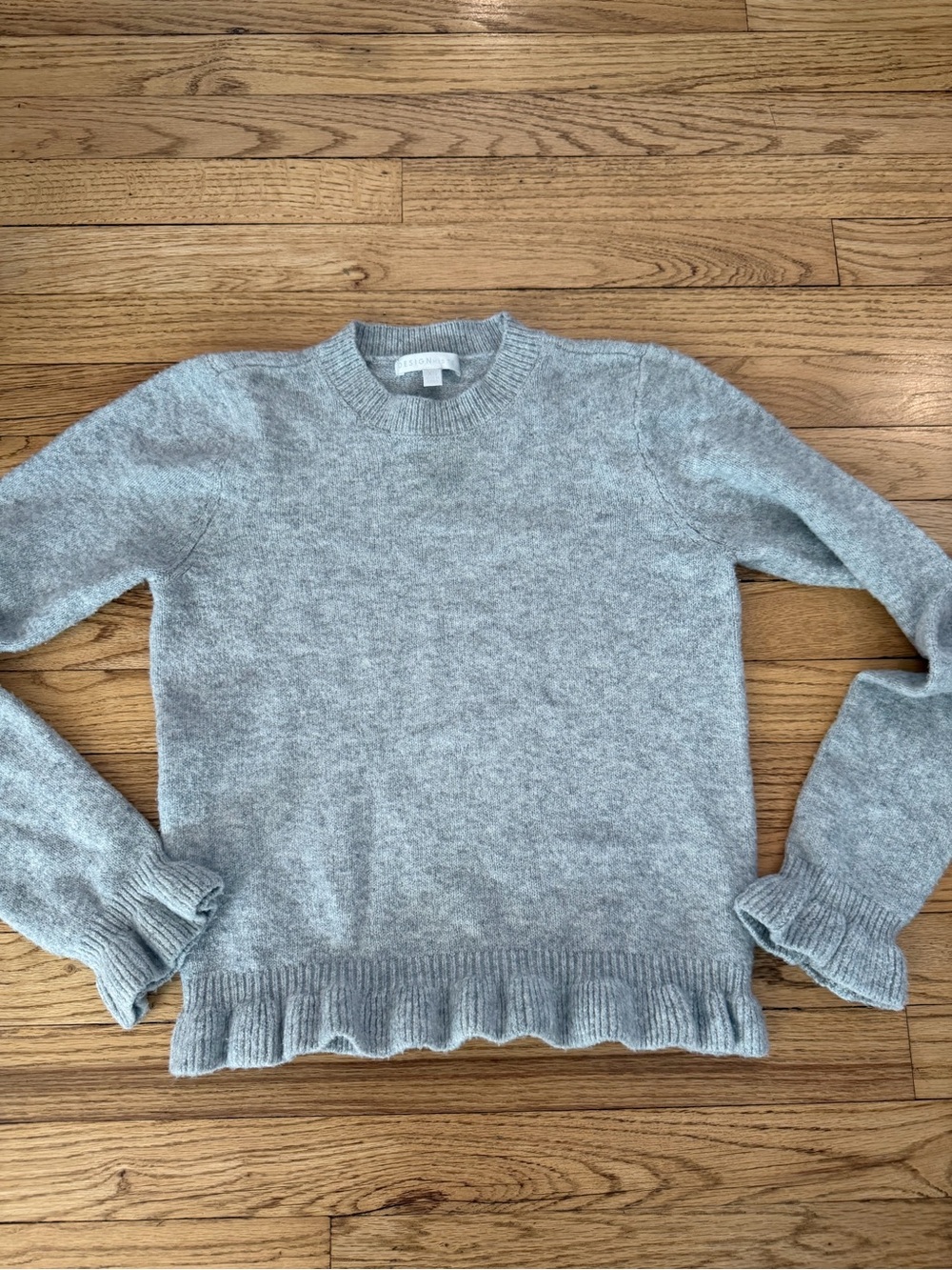 Gray Ruffle-Hem Women's Sweater